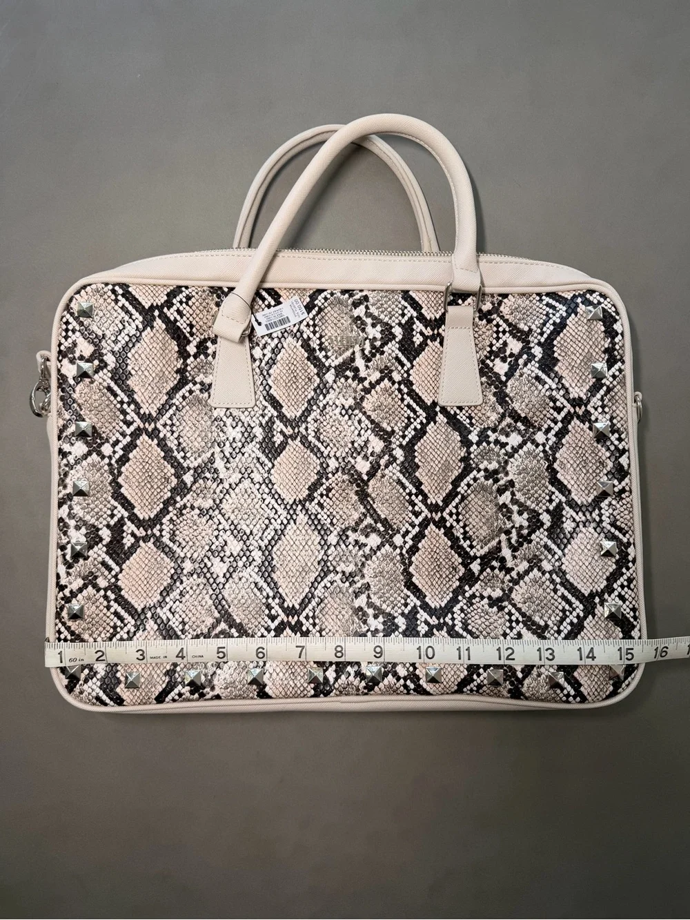 White House Black Market Snake Print 15 in Laptop Briefcase Zip-Around Handle
